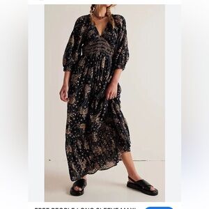 NWOT Free People Golden Hour Maxi Dress